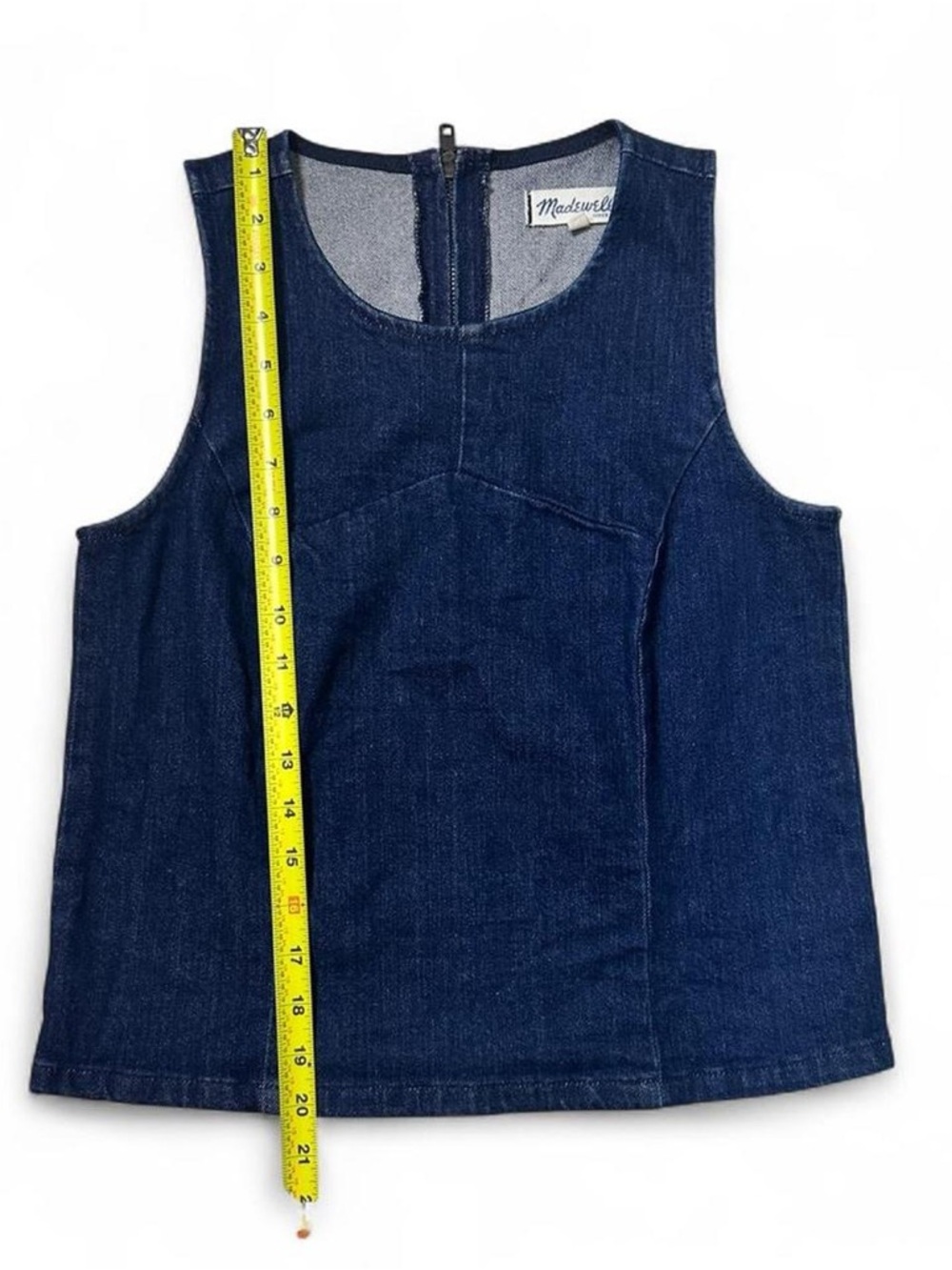 Madewell Dark Blue Denim Sleeveless Tank Top - Picture 4 of 4